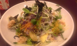 Charcoal noodle salad