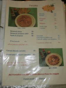 Pancake menu page