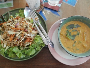 Tea leaf rice salad and pumpkin curry @Free Bird