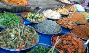 Vegan buffet in Luang Prabang